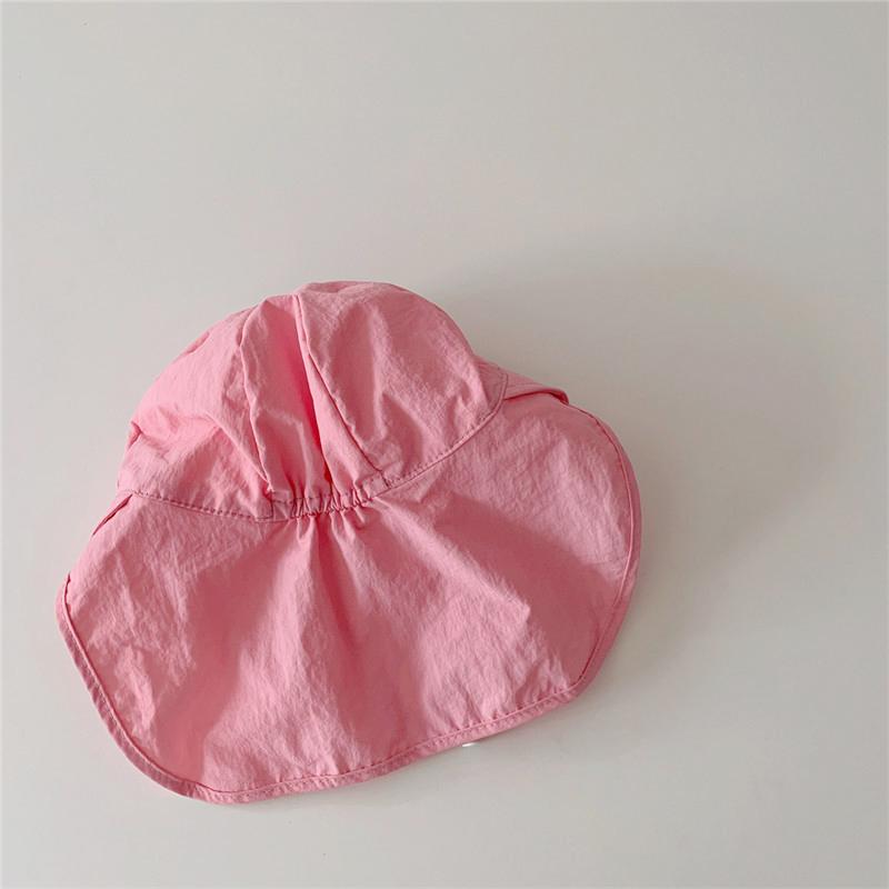 Summer Quick Drying Bucket Hat for Baby Outdoor Neck Protection Sun Hats Toddler Solid Color Big-brim Kids Fisherman Caps
