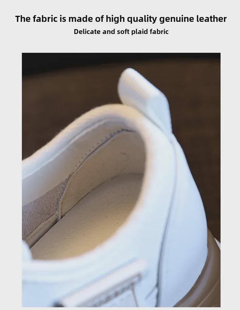 SJN882-1 Women's 2024 Spring Trendy Thick-Soled Breathable Casual White Shoes
