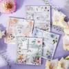 20pcs/lot PET + Washi Paper Aesthetic Flower Stickers Gift Card Journal Scrapbooking Diary Decoration Stationery Labels