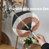 Креативный мини-веер ручной работы в форме персика из бамбука, плетеный прохладный веер, изысканный и чистый ручной работы, плетеный соломенный веер для рукопожатия