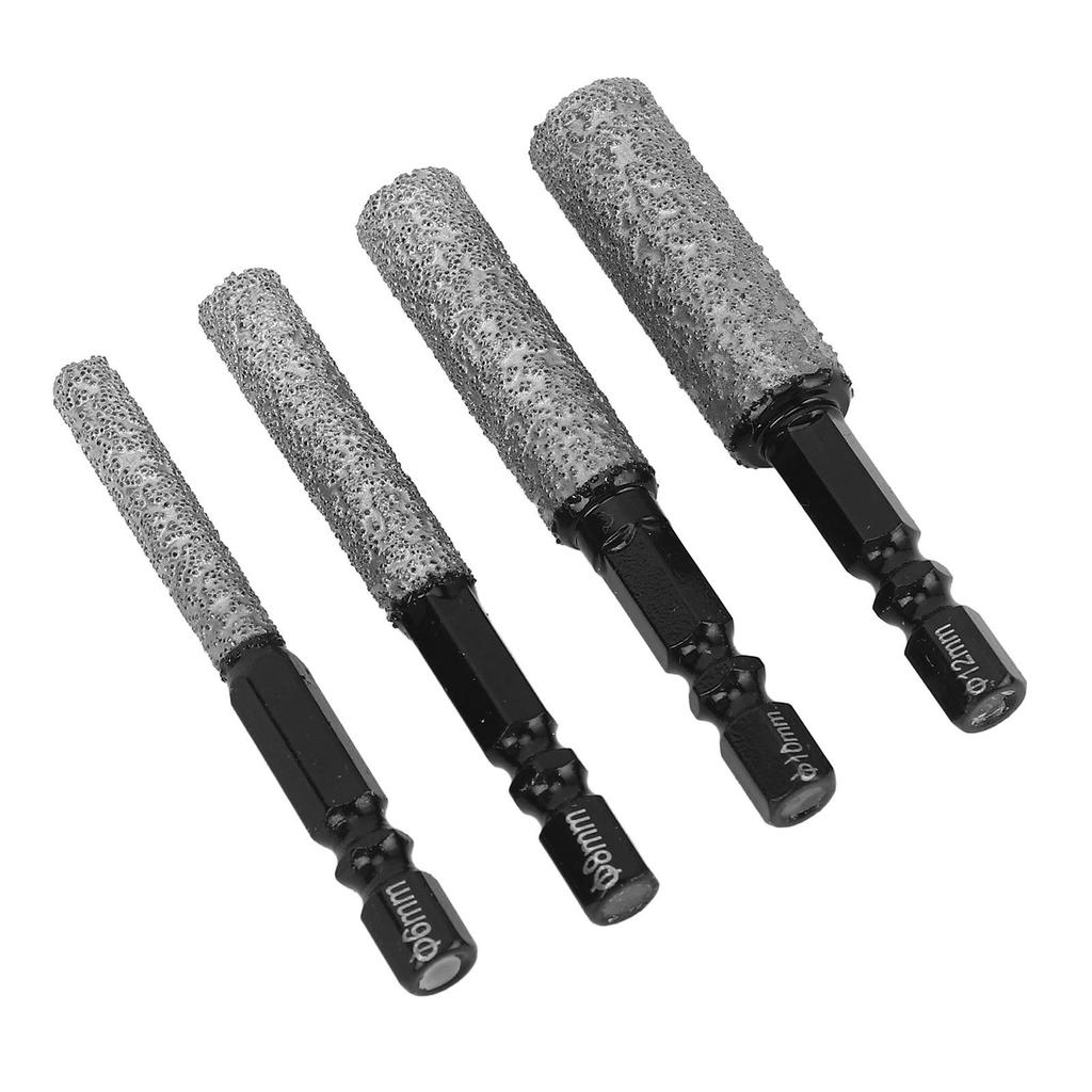 Набор алмазных сверл 4 шт. Универсальная пила для отверстий с шестигранным хвостовиком 6 8 10 12 мм для фарфора, керамики, стекла