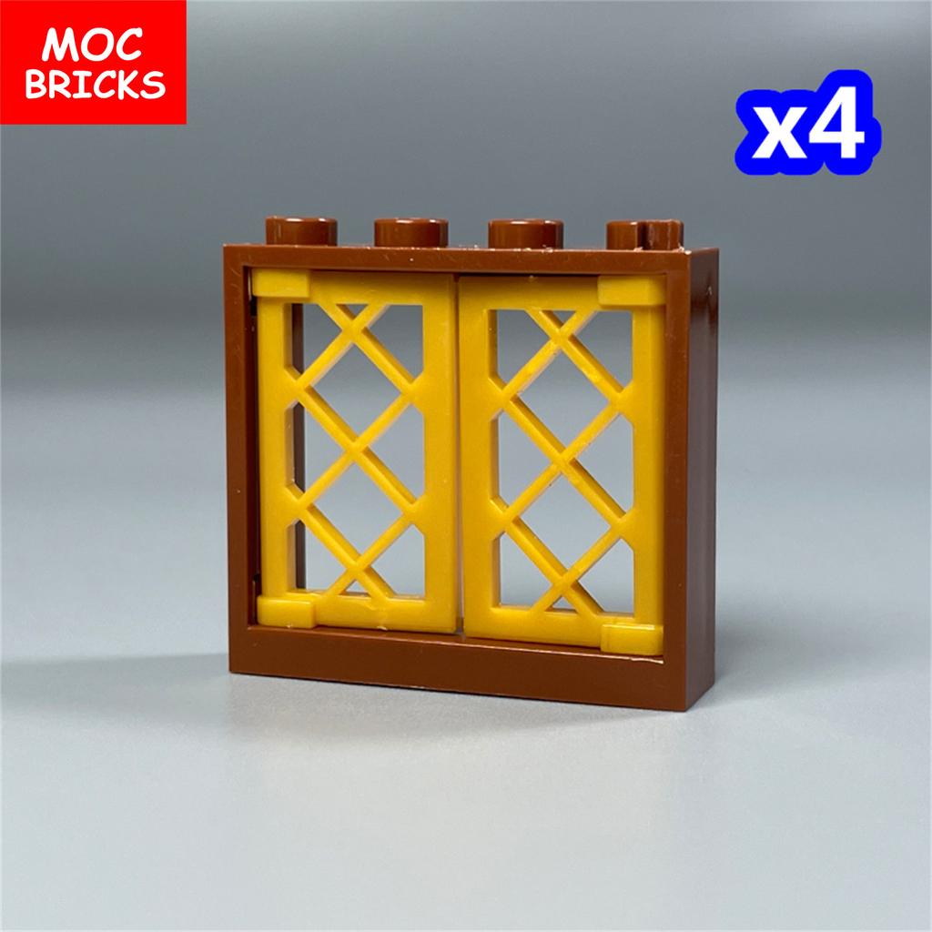 Нетоксичные кубики Moc Оконная решетка 1x2x3 1x4x3 Для строительных блоков Садовая сцена 60607 60594 Собираемые детали Детские игрушки