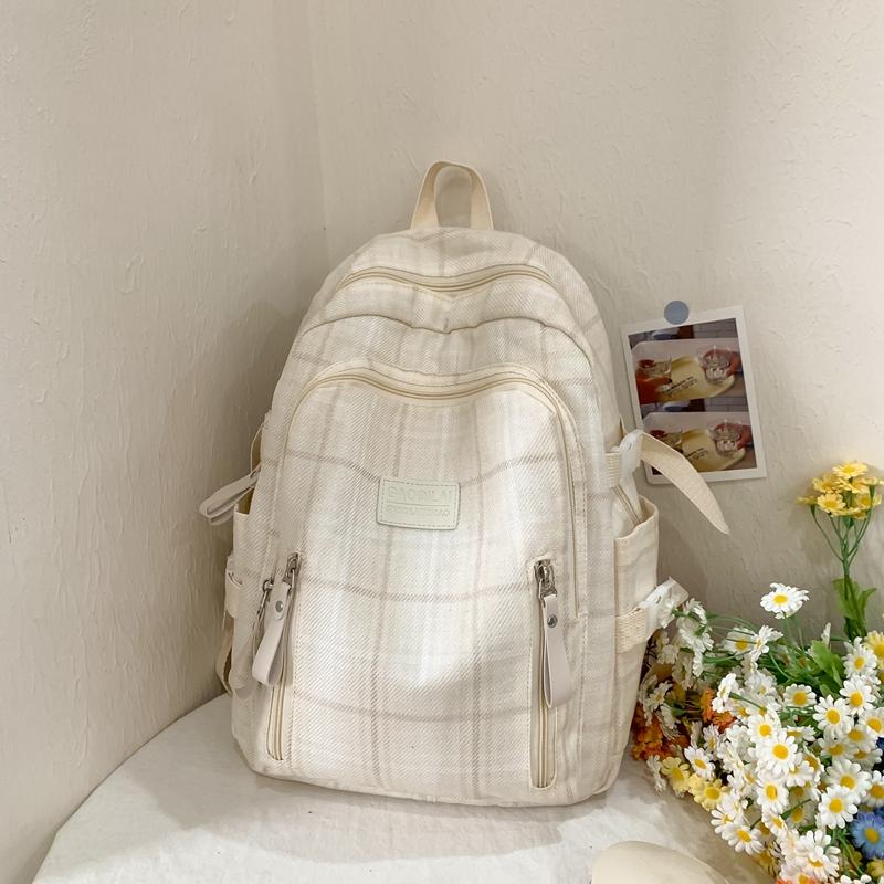 Plaid Schoolbag Student Campus Backpack Women's Travel Backpack