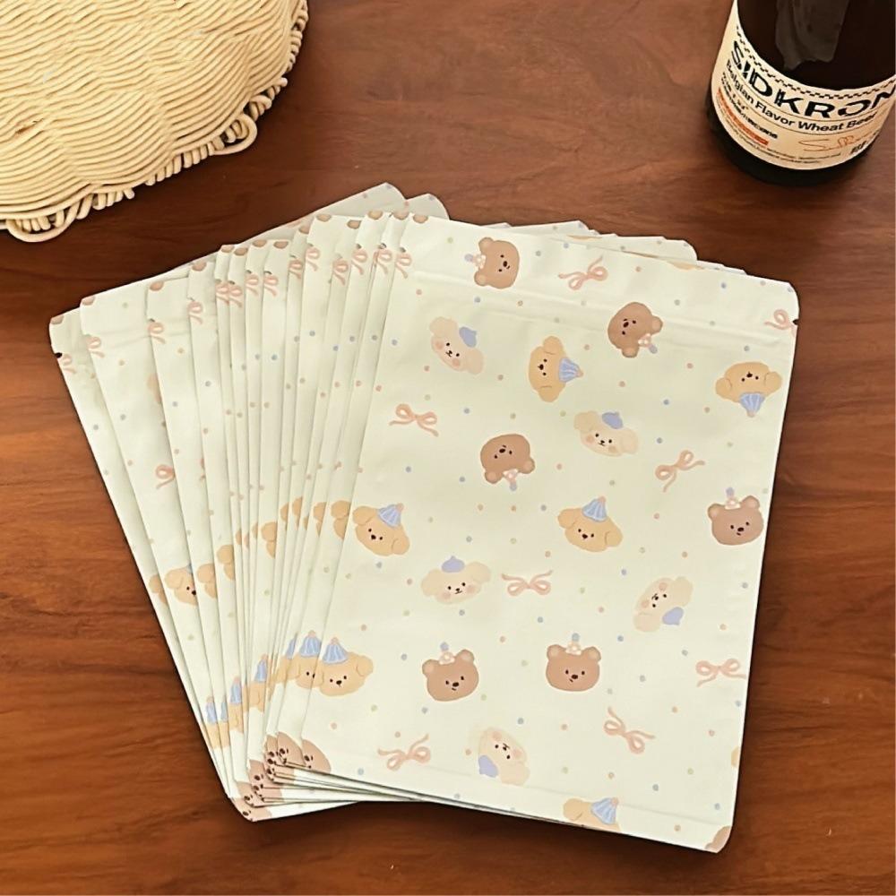 20/50Pcs Self Adhesive OPP Gift Pouch Cute Bear Kpop Card Bag New Biscuits Candy Bags Bread Toast