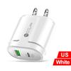 20W Dual USB Charger EU US Plug Wall Charging Type C PD Mobile Phone Charger For iPhone12 11 Samsung Xiaomi Power Supply Adapter