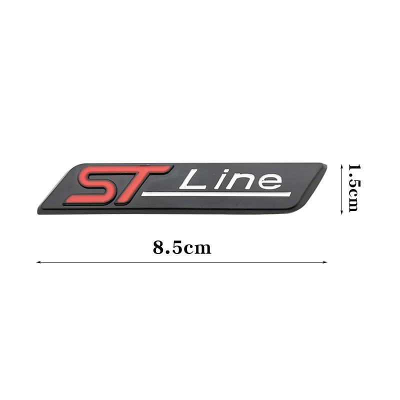 New Metal Red Blue ST line Sticker Car Head Emblem Badge Chrome Sticker for FIESTA FOCUS MONDEO Auto Car Styling