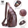 BULLCAPTAIN Genuine Leather Crossbody Bags Men Leather Shoulder Men Chest Bags Fashion Travel Handbags Man Messenger Bag Male