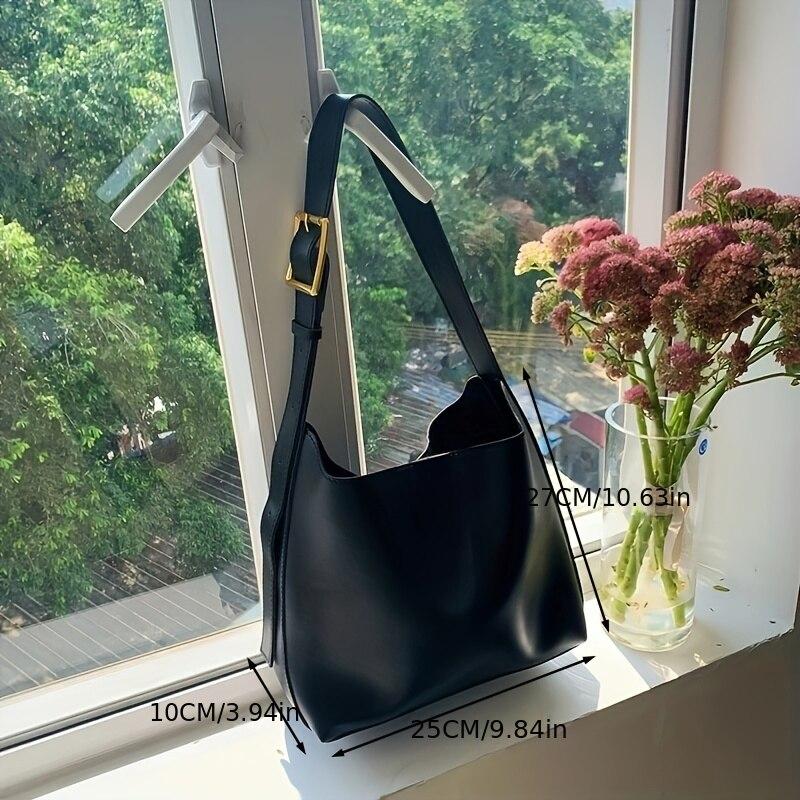 Women Shoulder Bag Solid Fashion Handbag Crossbody Bag Women's Minimalist PU Leather Bag for Work