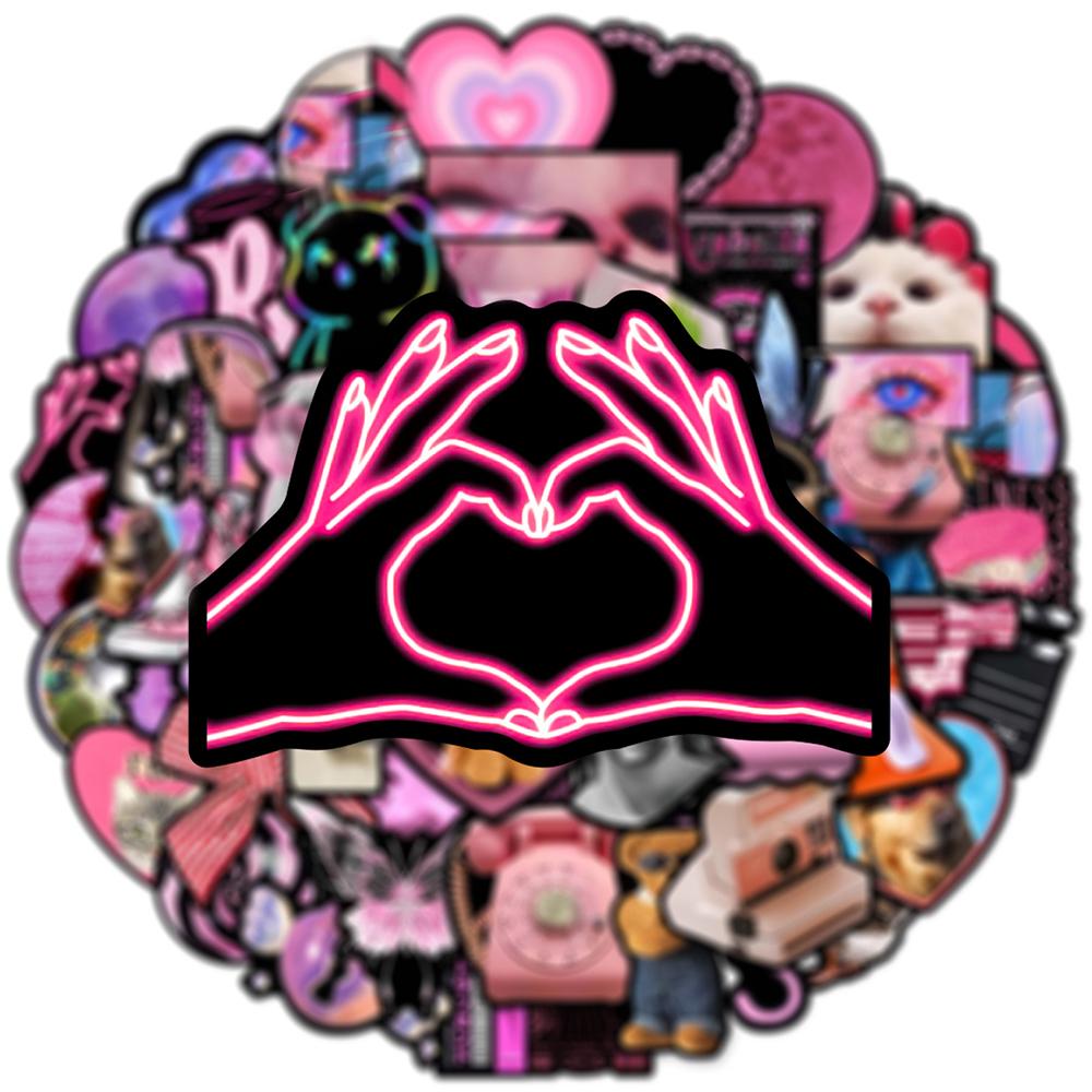 10/50 шт. винтажные розовые наклейки Egirl Charm Y2K, эстетические наклейки в стиле граффити 90-х годов для DIY, багажа, ноутбука, скейтборда, мотоцикла, велосипеда, наклейки