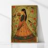 Indian Woman Portrait Prints Vintage Style Indian Woman Chai Break Art Print Poster Vibrant South Asian Home Decor Canvas Prints