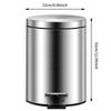 Мусорное ведро из нержавеющей стали с откидной крышкой: Бесшумное, с плавным закрыванием, мусорное ведро с педалью для ванной комнаты или кухни.