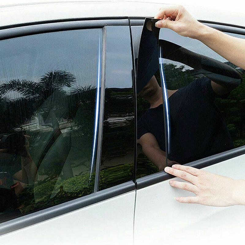 Gloss Black Pillar Post Window Trim Fit For Mitsubishi Lancer Sedan 2008-2017 for Fortis 2008-2017 Door Side Moulding Panel Sticker Cover Decoration