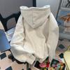 Свитшот с капюшоном Мужской Ретро Флис Утепленный Принт Женский Свободный Повседневный Осень Зима Пальто