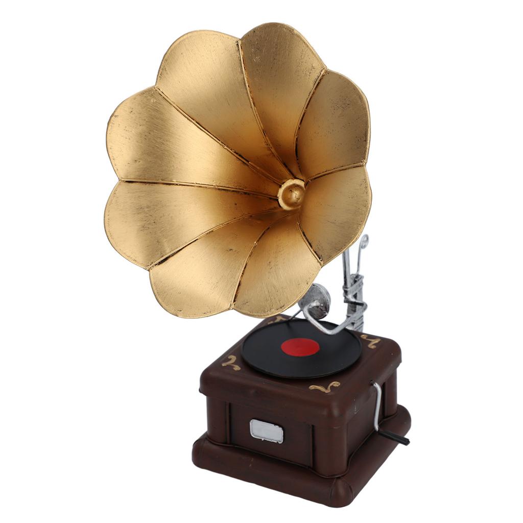 Vintage Phonograph European Ornaments Gramophone Decorative Iron Record Player Model Crafts for