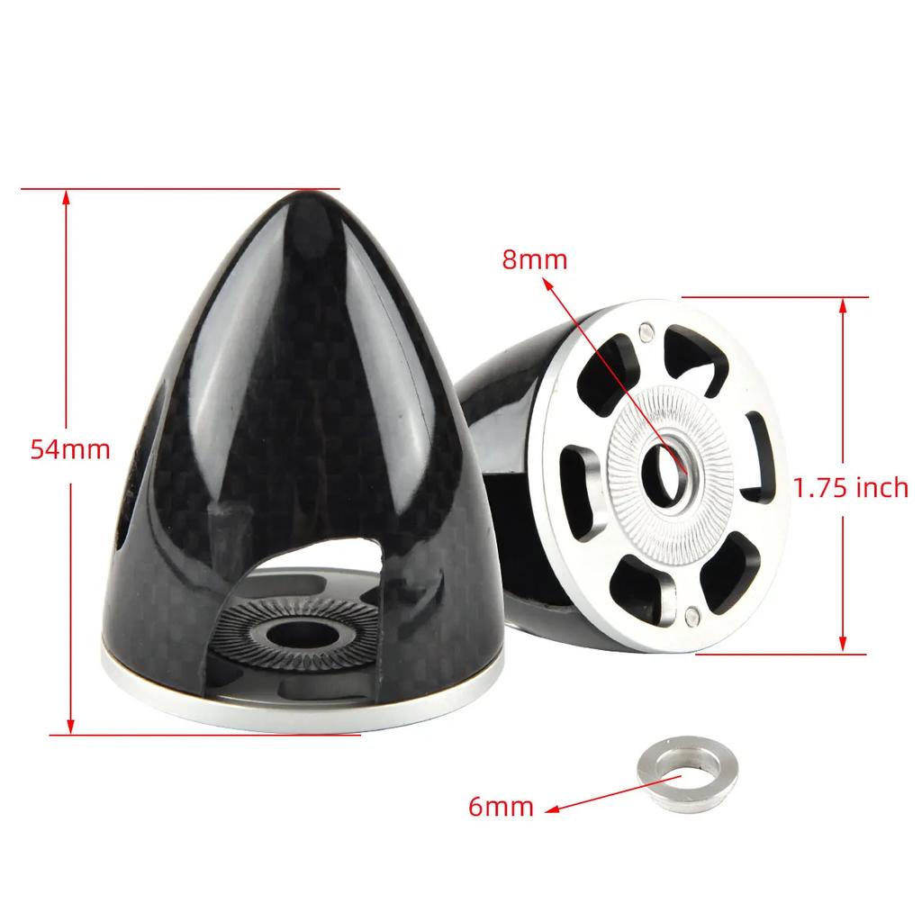 1Pc Carbon Fiber Spinner Cone For RC Electric Airplane 2 Blades Propeller Multi-size 1.75" / 2"/ 2.25" / 2.5"/ 3" / 3.5" / 4"