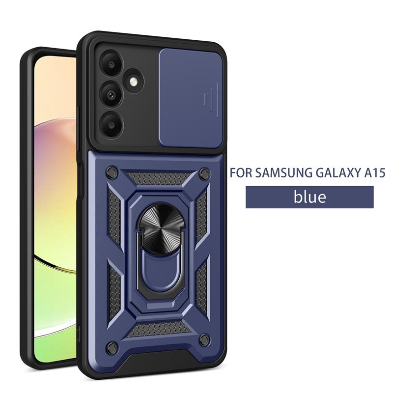 For Samsung Galaxy A15 5G 2023 Case Slide Camera Armor Phone Case For Samsung A15 A15 A 15 5G Car Magnetic Stand Ring Back Cover