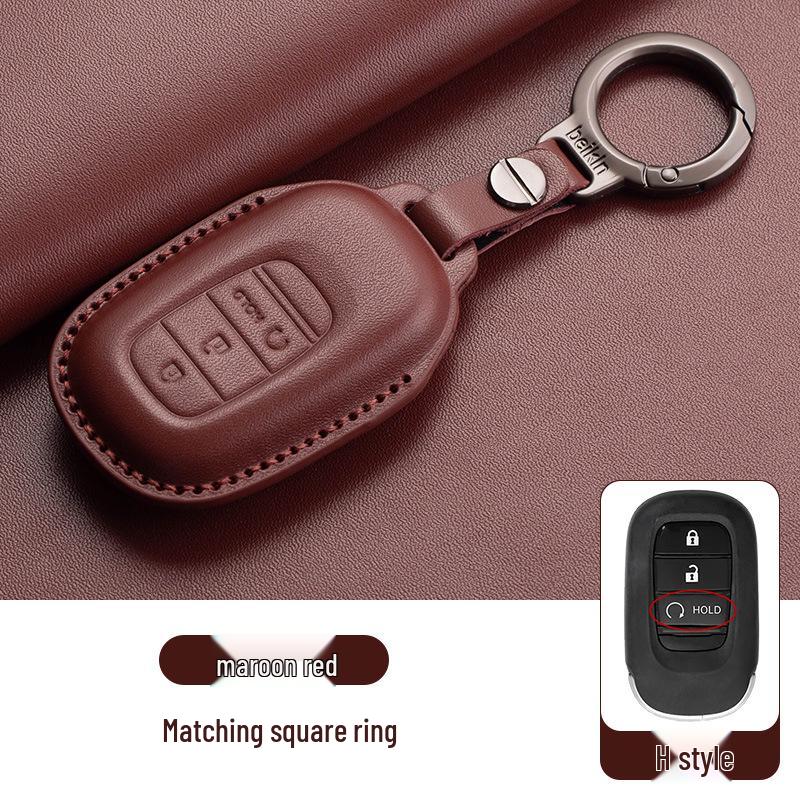 Stylish Key Cover for Eleventh Gen Civic, New CR-V, Accord, XR-V, Crown, HR-V, Xingge, and Haoying - Brown