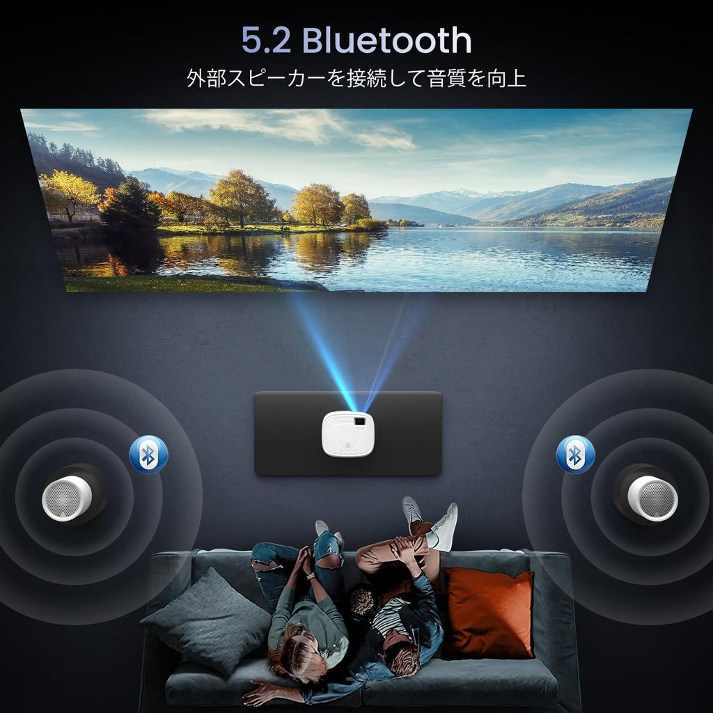 Проектор HOMPOW Small 1080P Full HD Высокая яркость 12000 люкс 5G 4K Поддержка Bluetooth 15 Вт HIFI Динамик 200 дюймов Большой экран Функция Zoom Home с