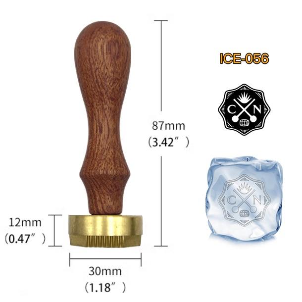 Ice Stamp With Removable Brass Head & Wood Handle - Vintage 1.18" Branding for Cubes, Cocktails, Whiskey, Mojito Drinks - Bar Making DIY Crafting