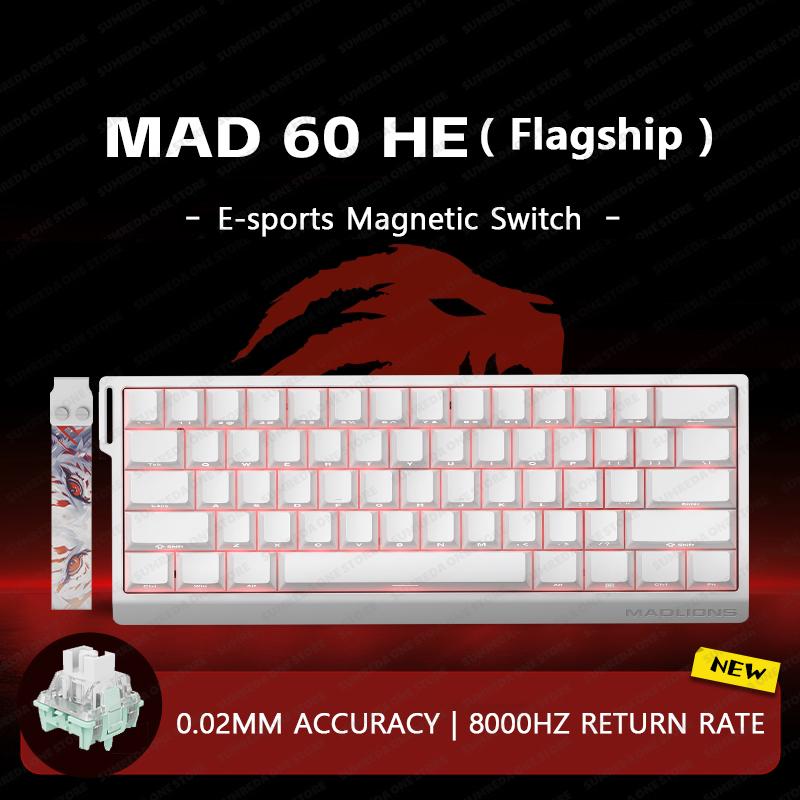 MADLIONS Mad60 Mad68 HE Механическая клавиатура Магнитный переключатель Madcatz Mad60he Проводная игровая клавиатура Rapid Trigger Custom Keyboard