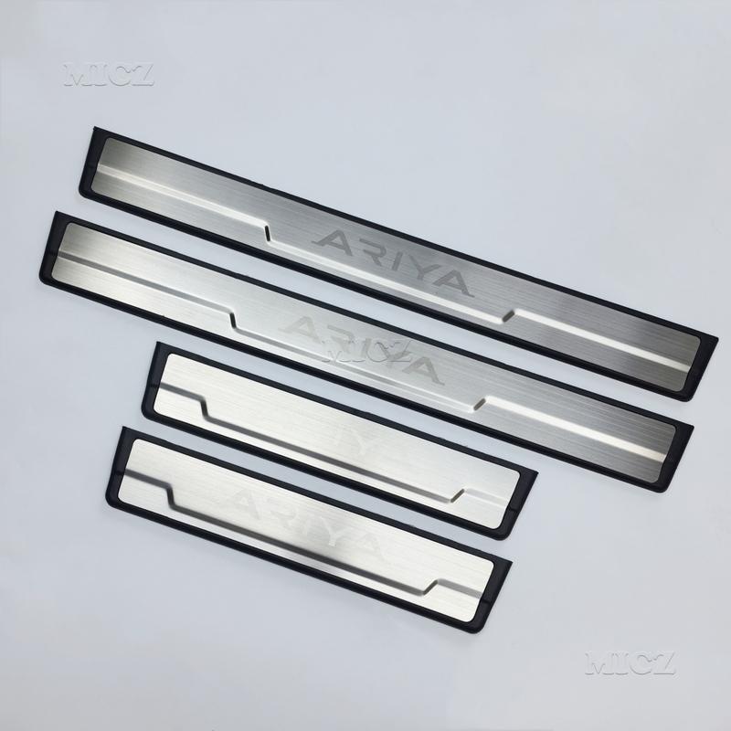 For Nissan ARIYA Accessory Stainless Chrome Car Door Sill Kick Plate Guard Pedal Protector Styling