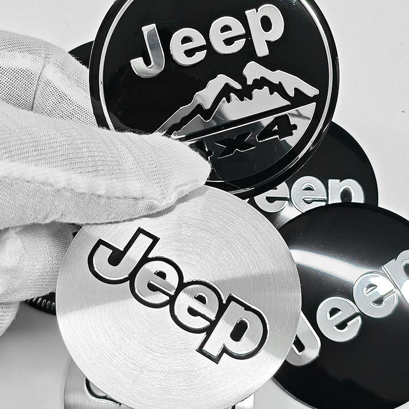 3D 4pcs 56mm 60mm 65mm Car Wheel Center Hub Cap Stickers Decal For Jeep Grand Cherokee Wrangler JK Gladiator Compass Renegade NXJPT1