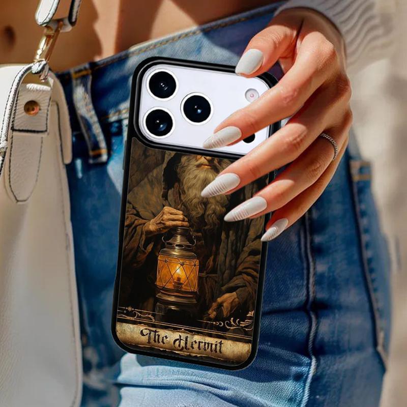 The Hermit Tarot Card Grim Reaper Phone Case For iPhone 17 Air 14 15 13 12 Max Cover For Apple 16e 11 Pro Max Plus Coque