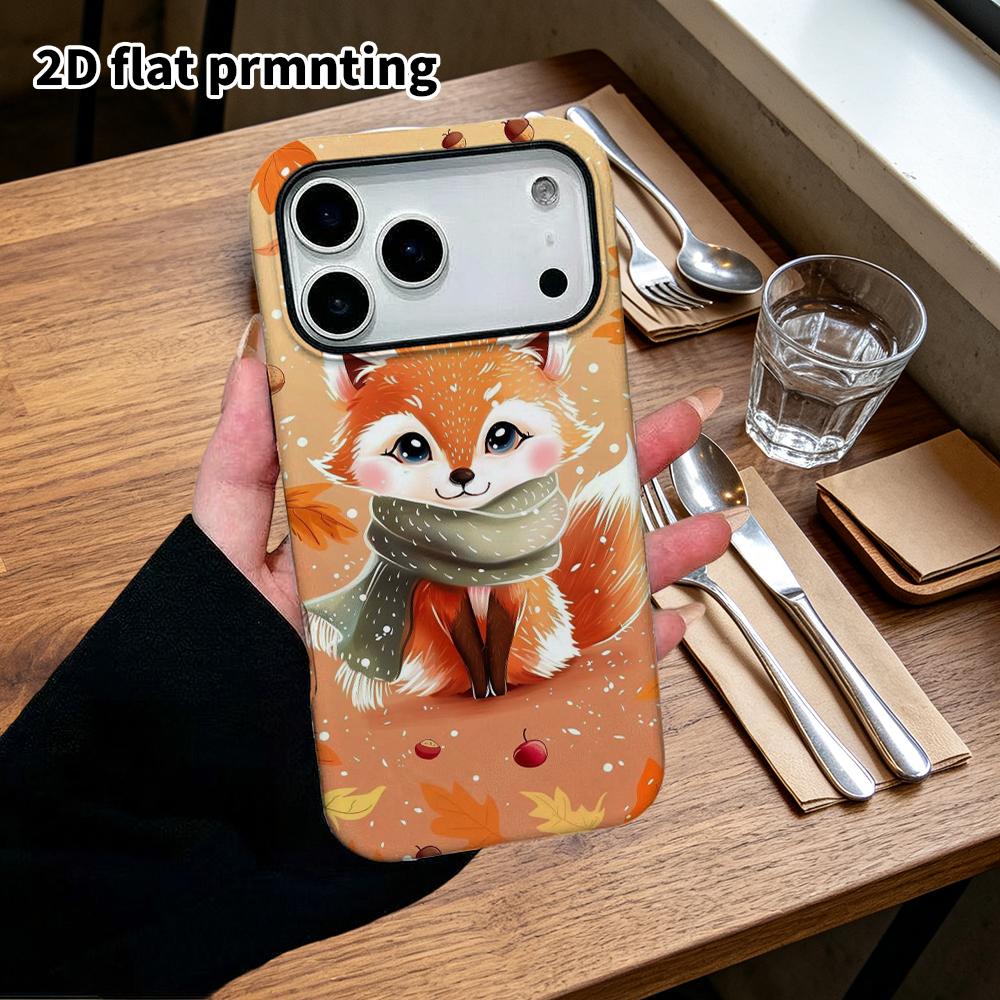 Phone Case: 2D flat design suitable for iPhone 18, 17, 16, 15, 14, 13 Pro film protective case, couple style, autumn fairy tale, Christmas and Hallowe