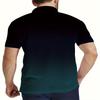 Мужская модная повседневная рубашка-поло с постепенным переходом цвета из полиэфирного волокна, обычная версия, подходит для лета