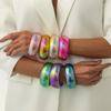 Transparent Laser Bracelets Irregular Geometric Chunky Bangles Colorful Resin Bangles  Boho Style