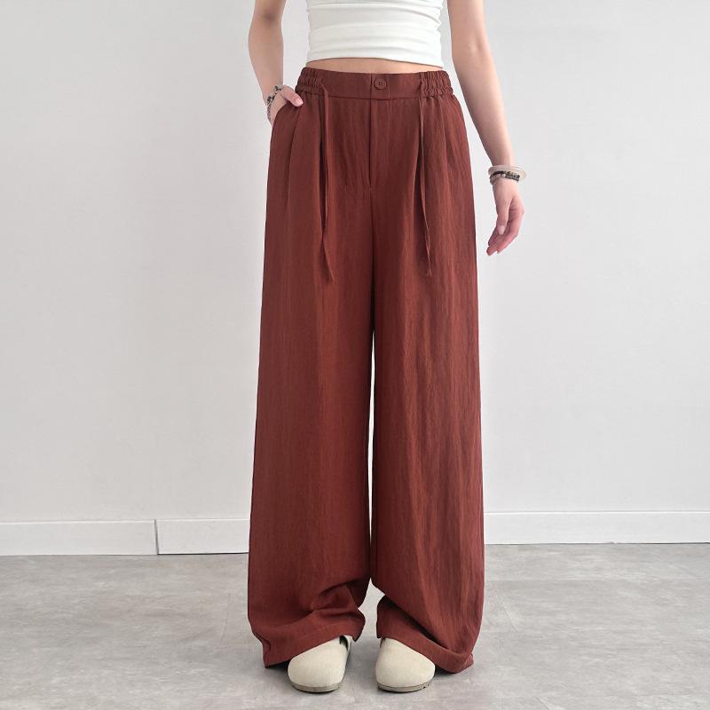 Tencel Linen Wide-leg Pants Women's Summer Thin New High-waisted Straight Loose Casual Mopping Pants