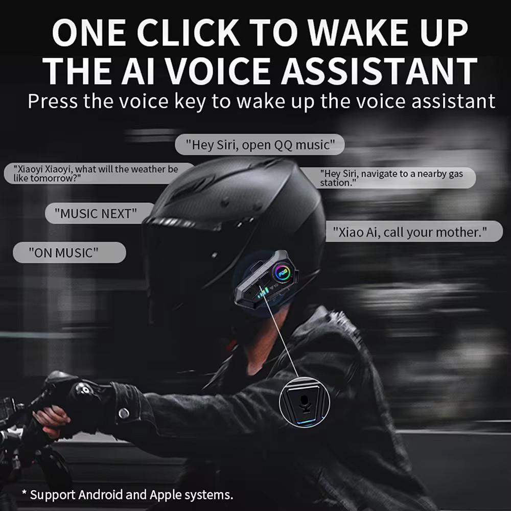 Motorcycle Intercom Headset Helmet intercommunicator Moto 300M For 2 Riders Waterproof Music Sharing Interphone