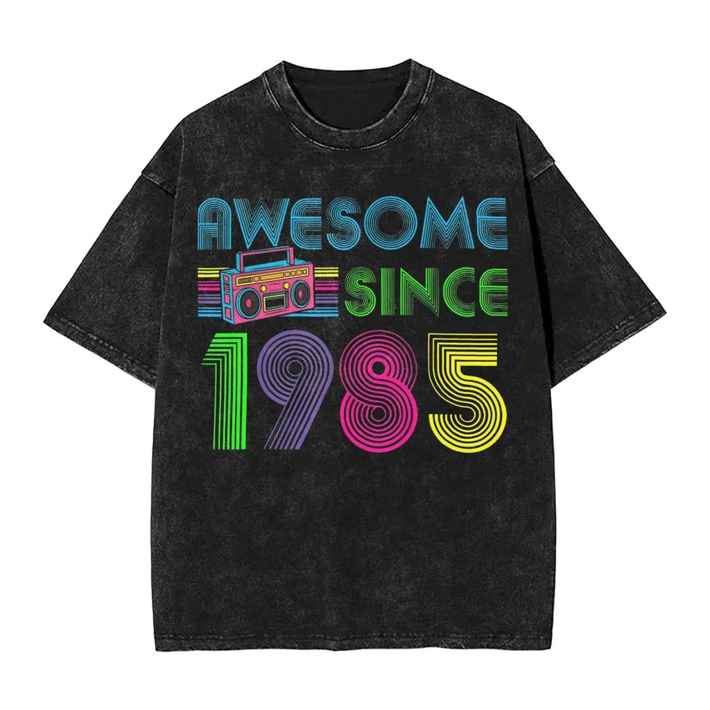 Винтажные футболки 1985 года выпуска Уличная одежда Винтажная футболка Футболки Мужские Женские С коротким рукавом С графическим принтом