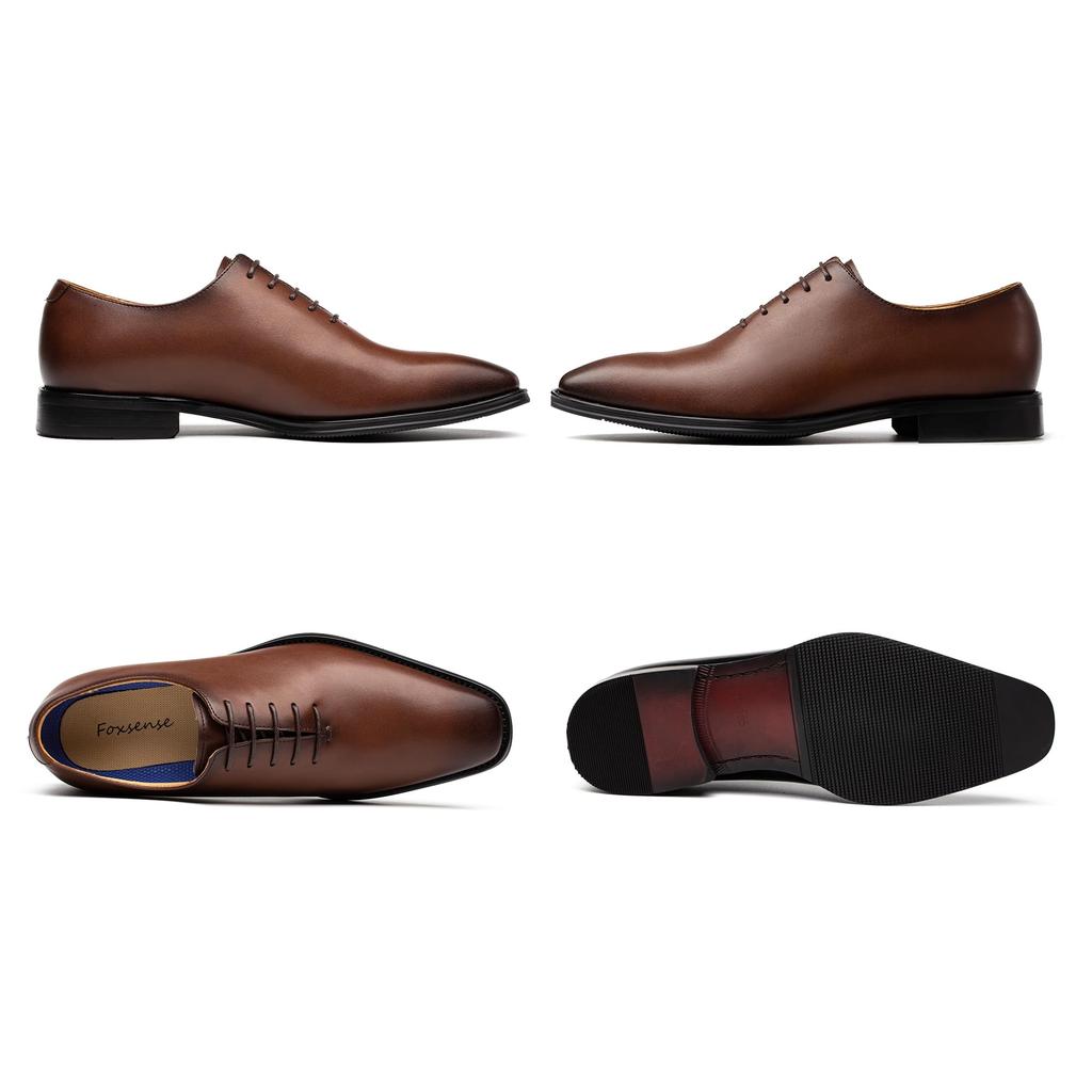 Деловая кожаная натуральная классическая роскошная внутренняя однотонная премиум темная обувь [Fox Sense], обувь, мужская кожа, обувь, мужская обувь, перья, носок, кожа,