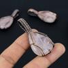 Rose Quartz Handmade Copper Wire Wrap Jewelry Pendant 2.2" B9R76