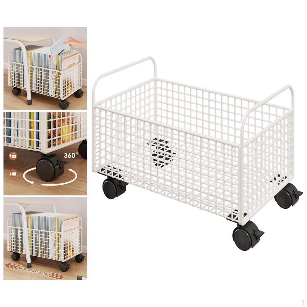 Lightweight And Modern Under Desk Rolling Bookcase, Ideal for Snacks, Toys, Bedrooms Or Kitchens.