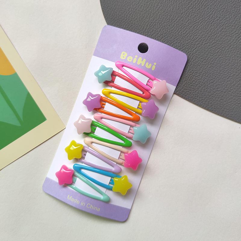 10 шт./компл. милые глянцевые красочные заколки для волос для девочек, милые украшения для волос, маленькие заколки-шпильки, модные детские аксессуары для волос для девочек