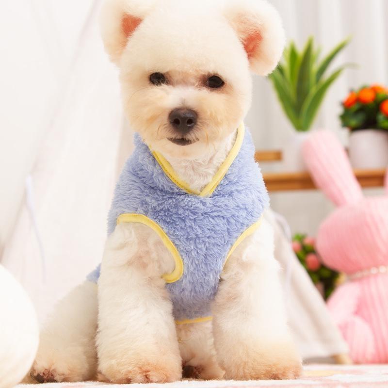 New Dog Clothing Pet Clothing Autumn and Winter Double Sided Long Plush High Neck Warm Sweater