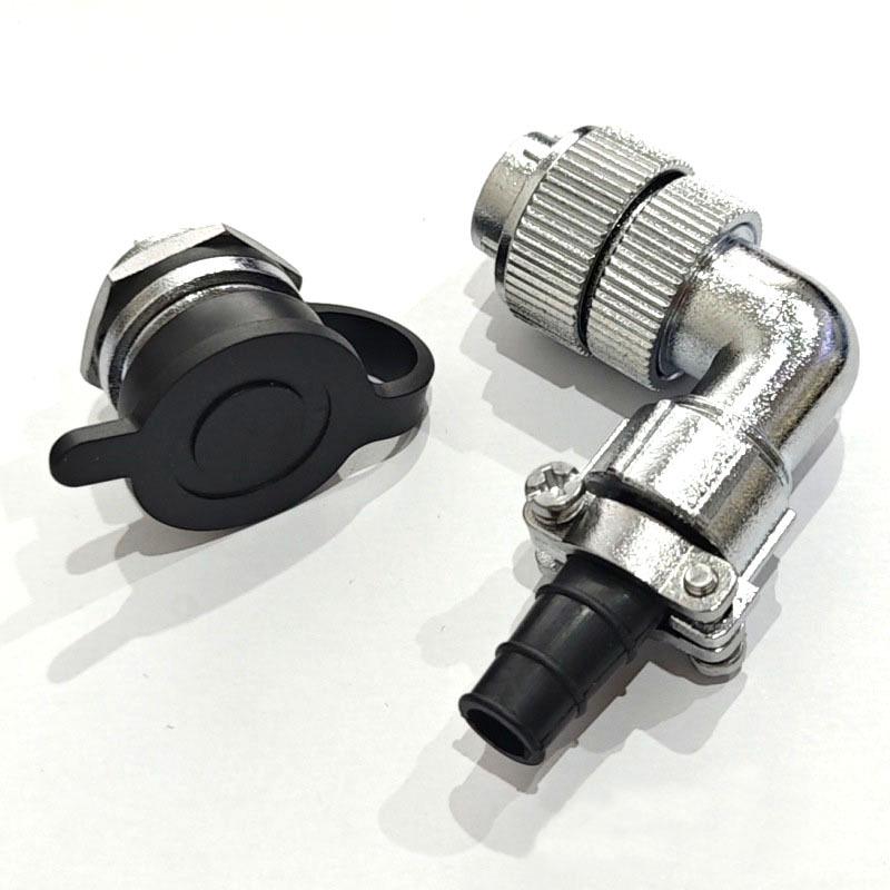 WF28 90° Male-Female Aviation Plug M28 Square Flange Waterproof IP67 Connector