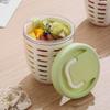 Коробка для салата для пикника, 650 мл, фруктовая чашка с вилкой, двухслойная, быстроосушенная, герметичная, компактная, герметичная, контейнеры для хранения продуктов для путешествий, пикника, кемпинга