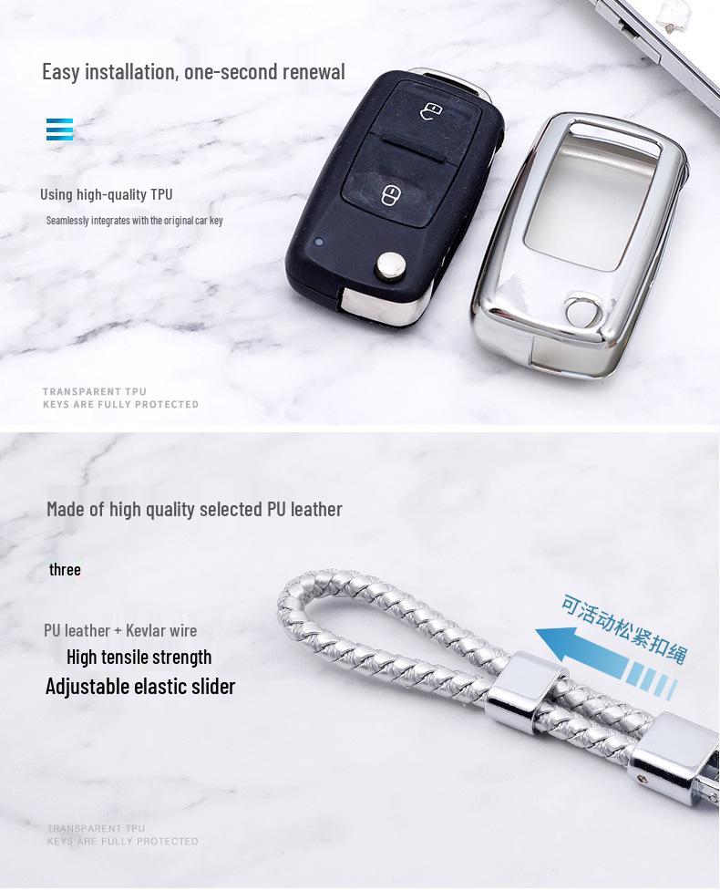 Чехол для ключа Volkswagen для Lavida, Bora, Tiguan, Santana, Sagitar, Lamando, Jetta - Получехол с пряжкой