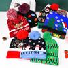 Santa Claus Christmas Hat Warm Christmas Knitted Hat Soft Christmas LED Light Knitted Hat  Adults