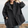2024 Women Length Windbreaker Women's Large Irregular Loose Hooded Fashion Yellow Plus Size Open Stitch