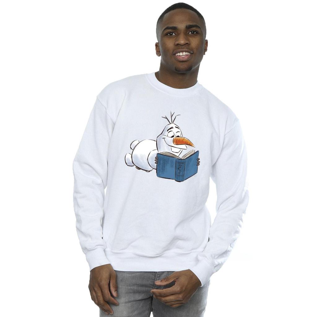 Disney Mens Frozen Olaf Reading Sweatshirt