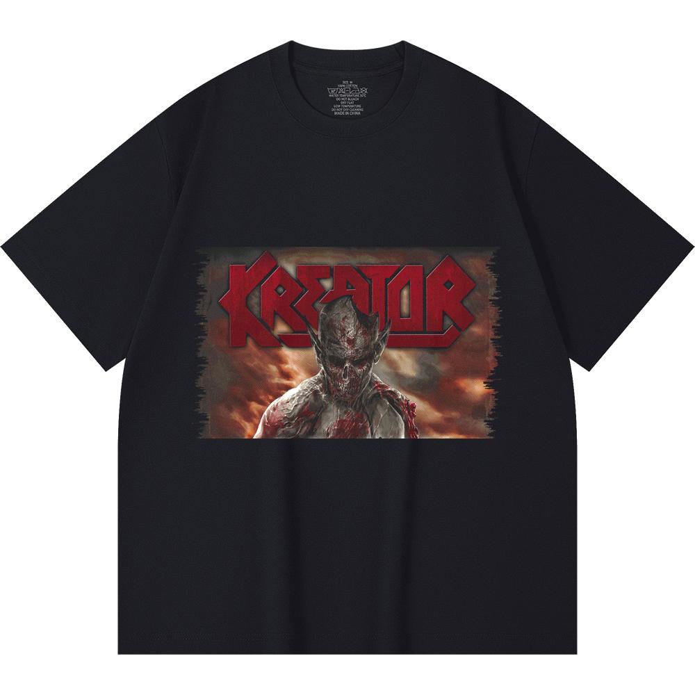 Хлопковая футболка плотностью 230 г/м² 100% Хлопок Heavy Metal Футболка с принтом рок-группы Популярная музыка Унисекс Тяжелая хлопковая футболка