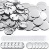 Ailunate Badge Material, Badge Machine Parts, Badges, Pin Badges, Round, Plain, Metal, DIY, Set of 100, 56mm