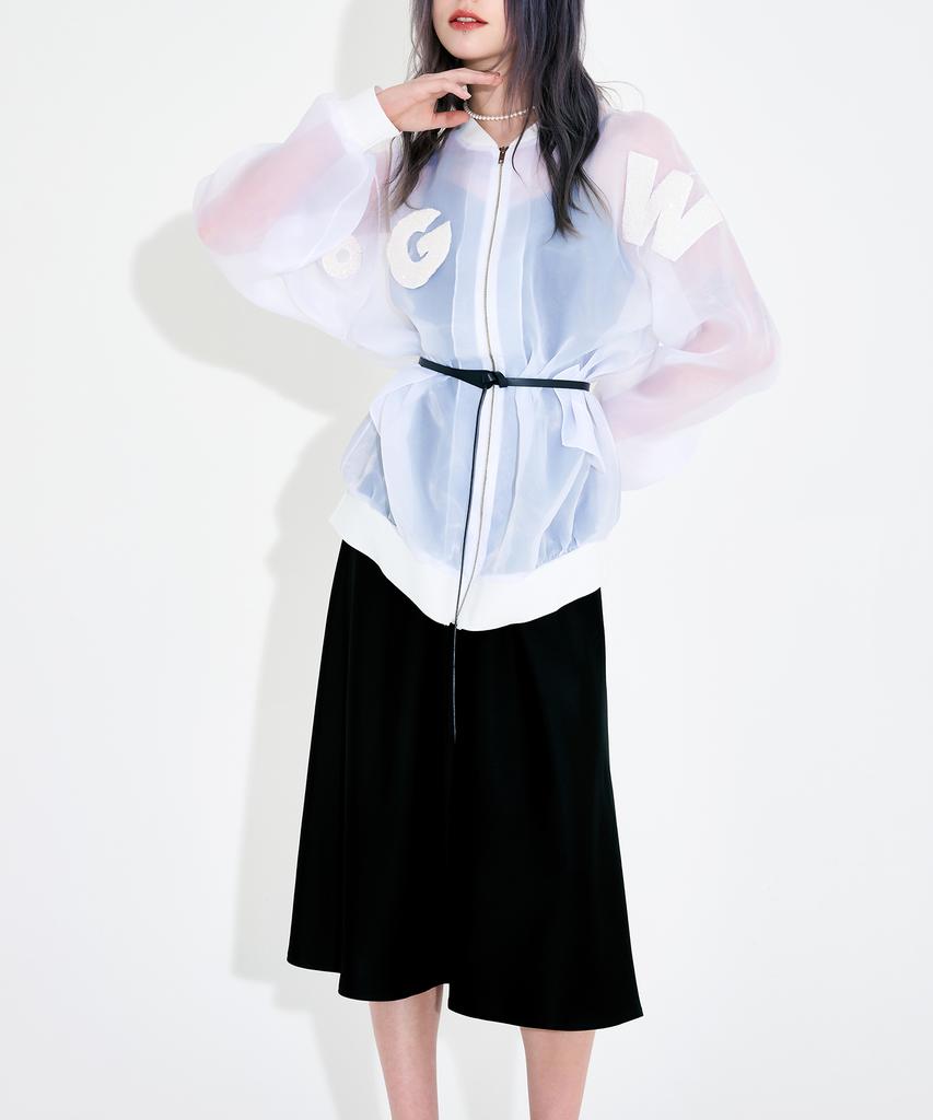 Wordog Bias-Cut Acetate Drift Slit Dress Black