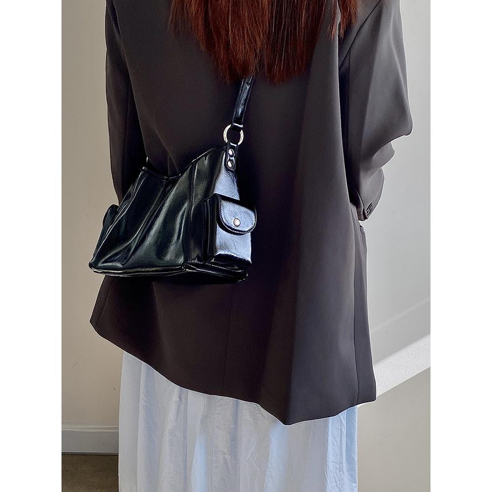 Ielgy Autumn Winter Large-Capacity Underarm Bag Fashion Commuter Messenger Shoulder Bag
