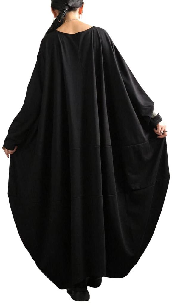 Antiqua Cocoon Free Size Black Women's Dress, Long, PN-00367, 05,