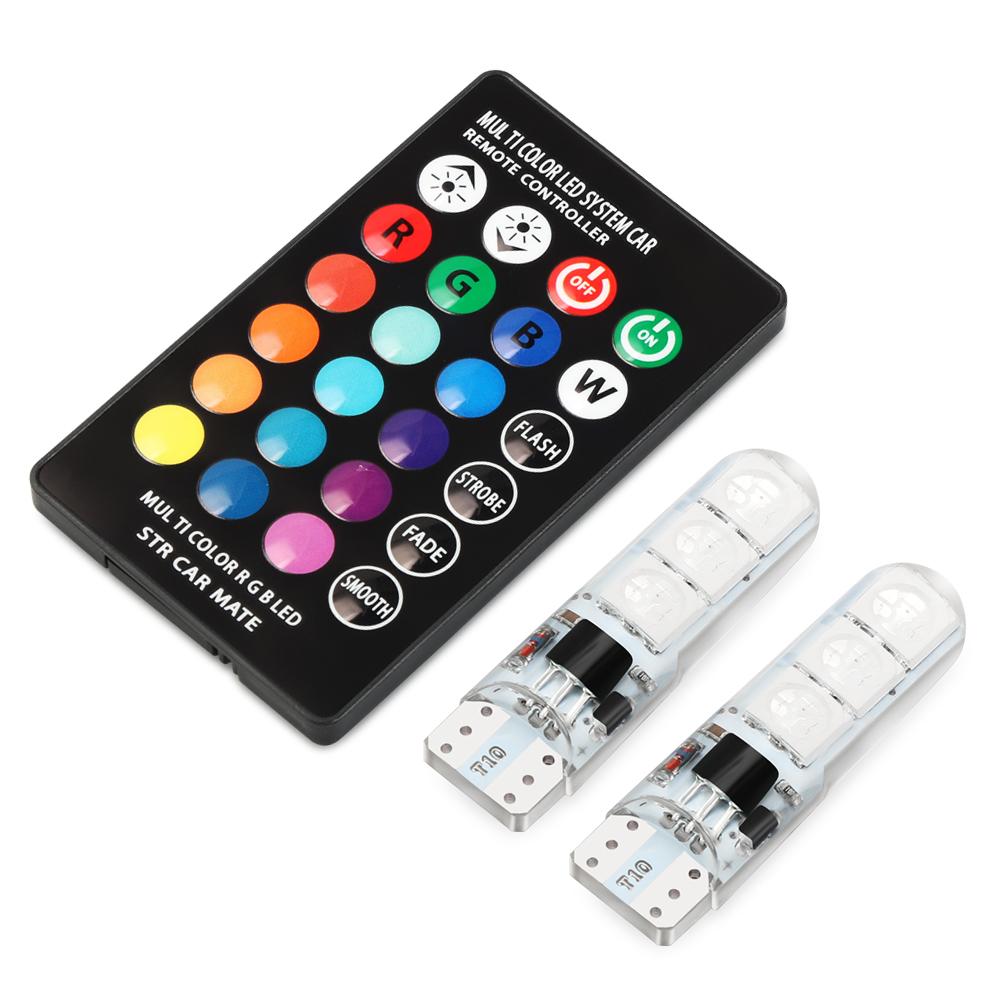 2 шт. T10 W5w RGB светодиодная лампа для Lada Granta Largus Kalina 4*4 Priora 2110 для BMW E46 E60 E90 E91 E92 E93 F30